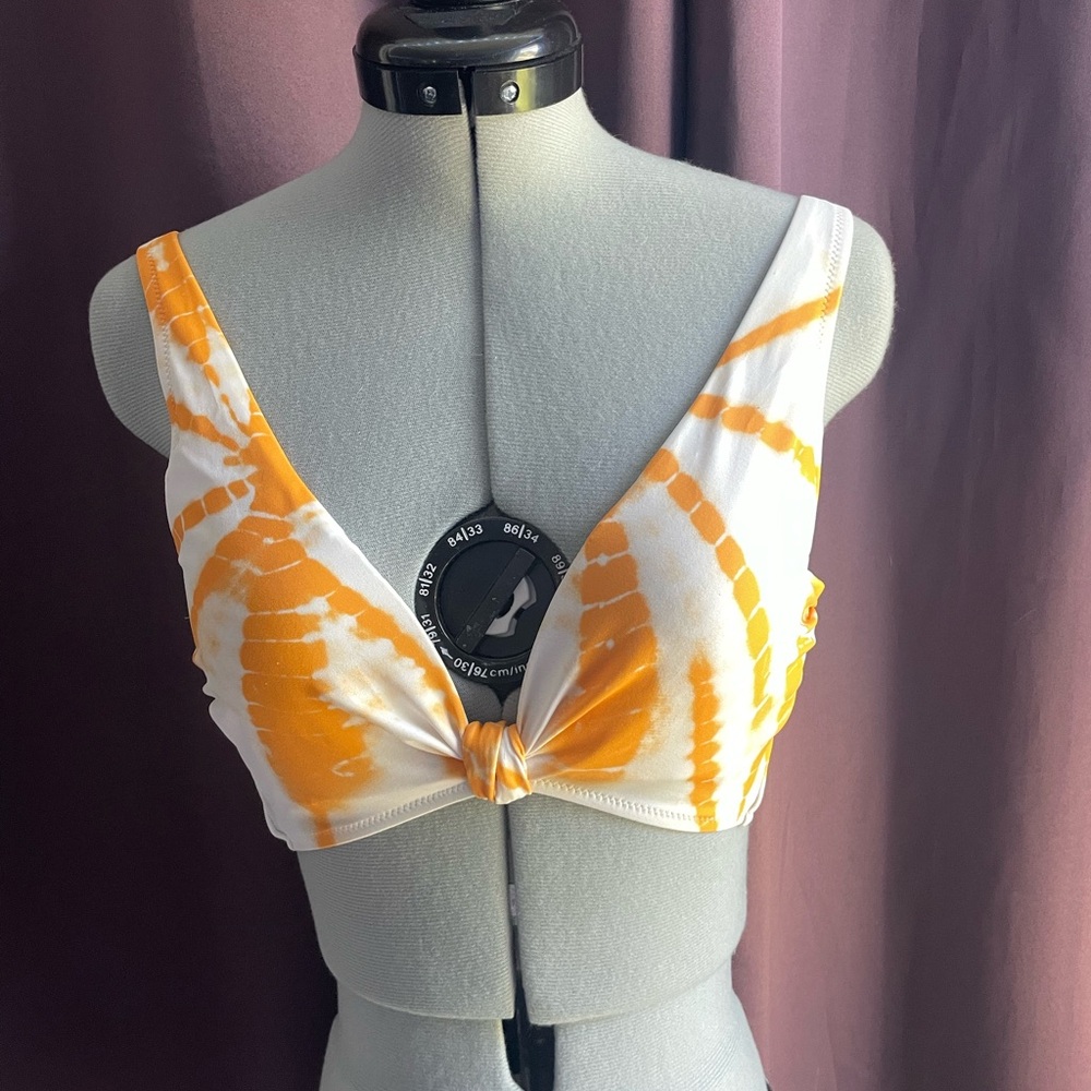 Shade & Shore Orange Tie-Dye Bikini Top